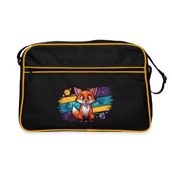 Fuchs - Illustration - Retro Tasche - Schwarz/Gold - Vorne