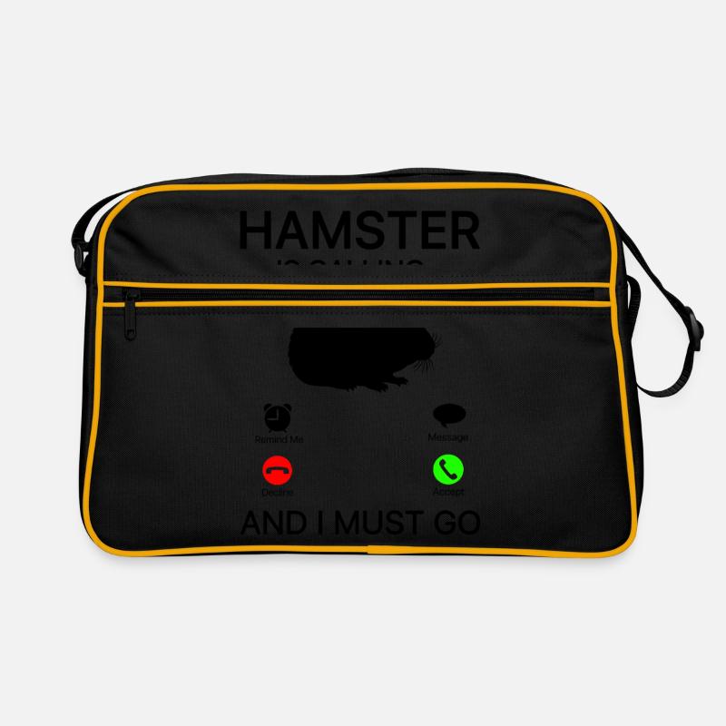 Hamster Is Calling And I Must Go Hamster Owner Ham - Retro Tasche - Schwarz/Gold