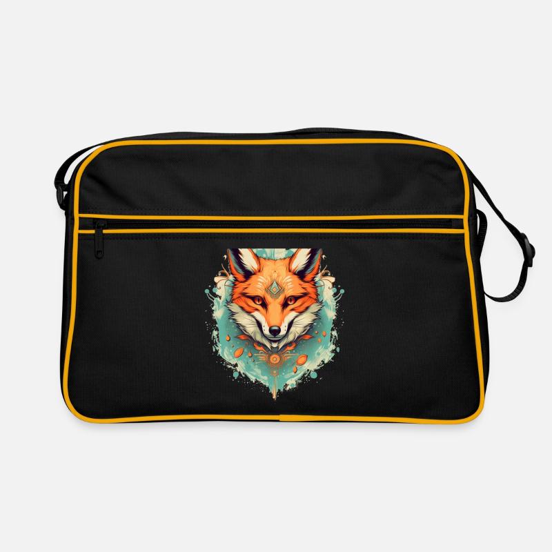 Fuchs - Retro Tasche - Schwarz/Gold