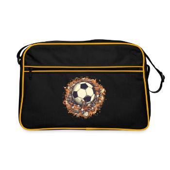 Ballon de football - Sac Retro - noir/or - Devant