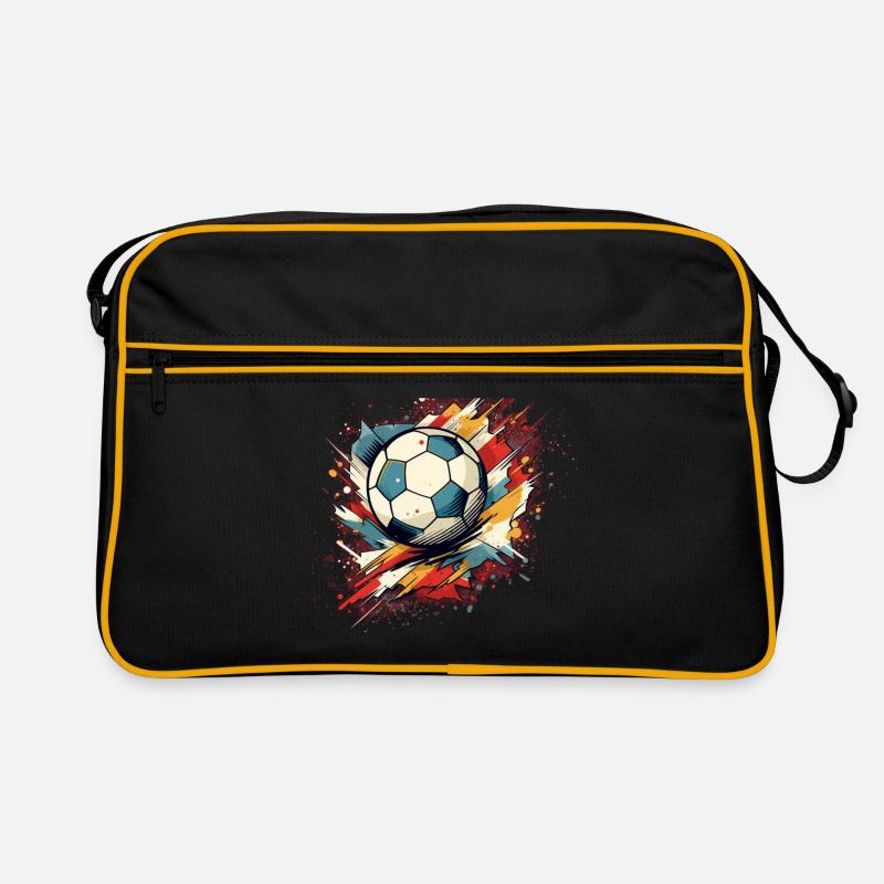 Fußball Ball - Retro Tasche - Schwarz/Gold