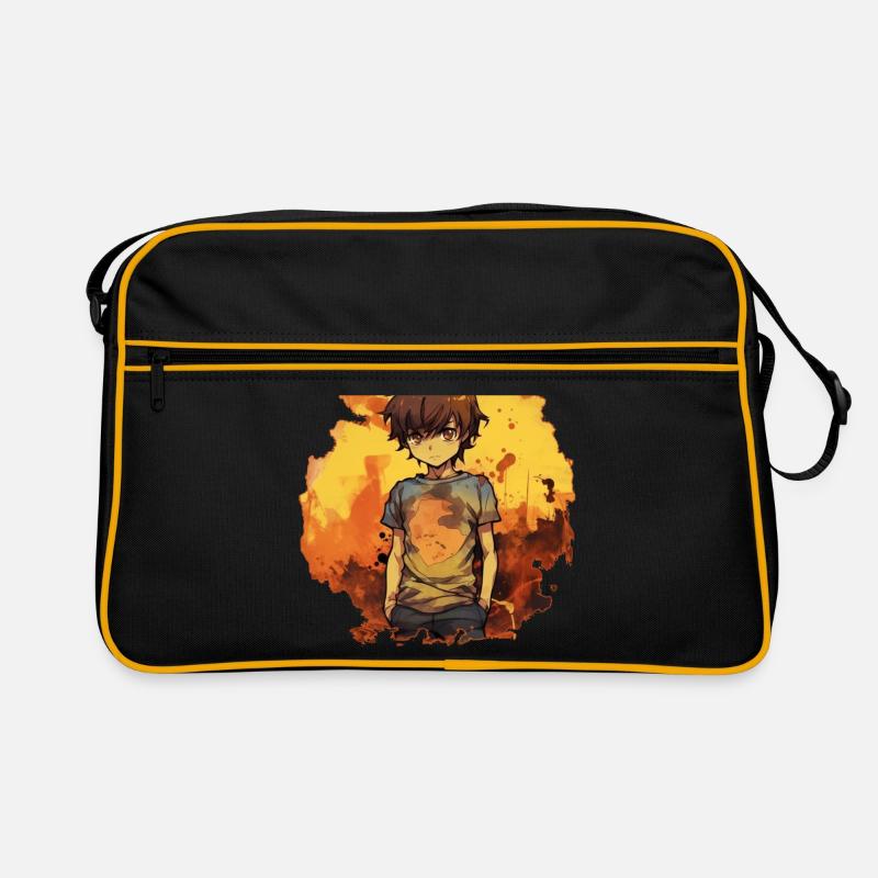 Anime Boy - Retro Tasche - Schwarz/Gold