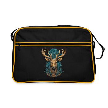 Hirsch - Retro Tasche - Schwarz/Gold - Vorne
