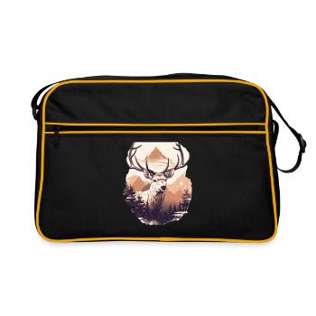 Hirsch - Retro Tasche - Schwarz/Gold - Vorne