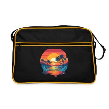 Strand - Retro Tasche - Schwarz/Gold - Vorne