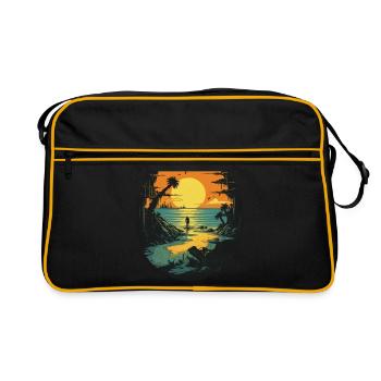 Strand - Retro Tasche - Schwarz/Gold - Vorne