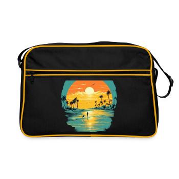 Strand - Retro Tasche - Schwarz/Gold - Vorne