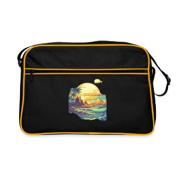 Strand - Retro Tasche - Schwarz/Gold - Vorne