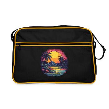 Strand - Retro Tasche - Schwarz/Gold - Vorne