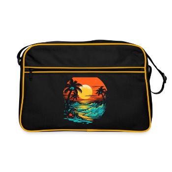 Strand - Retro Tasche - Schwarz/Gold - Vorne