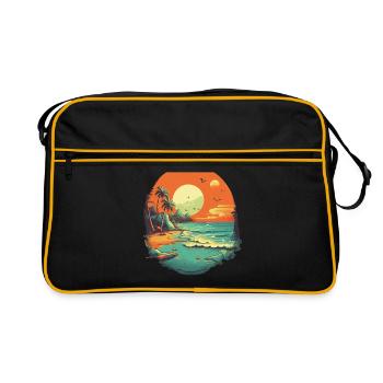 Strand - Retro Tasche - Schwarz/Gold - Vorne