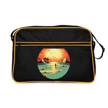 Strand - Retro Tasche - Schwarz/Gold - Vorne