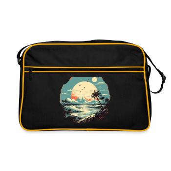 Strand - Retro Tasche - Schwarz/Gold - Vorne