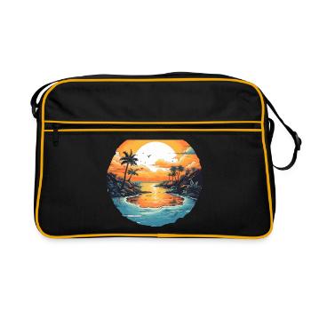 Strand - Retro Tasche - Schwarz/Gold - Vorne