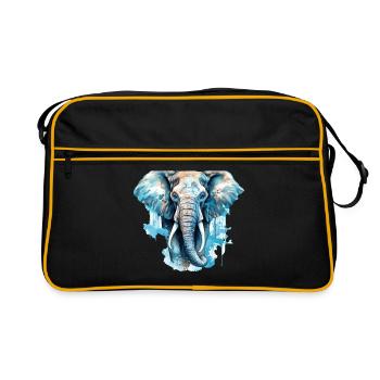 Elefant - Retro Tasche - Schwarz/Gold - Vorne