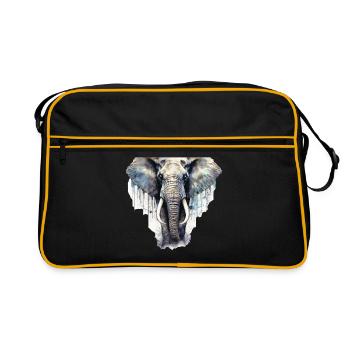 Elefant - Retro Tasche - Schwarz/Gold - Vorne