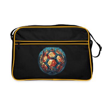 Ballon de football - Sac Retro - noir/or - Devant