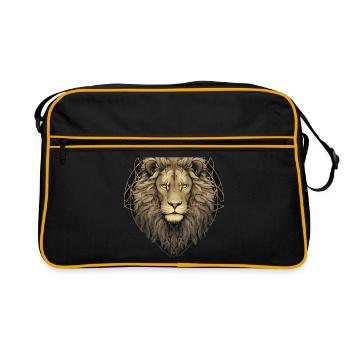 Löwe - Retro Tasche - Schwarz/Gold - Vorne