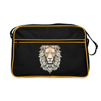 Löwe - Retro Tasche - Schwarz/Gold - Vorne