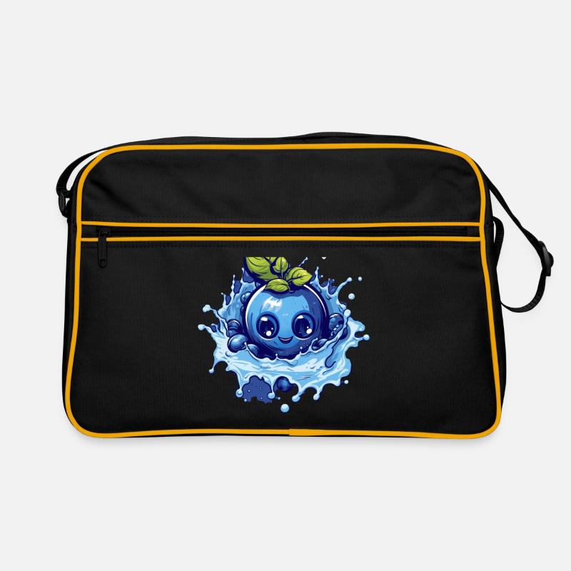 Blaubeere - Retro Tasche - Schwarz/Gold