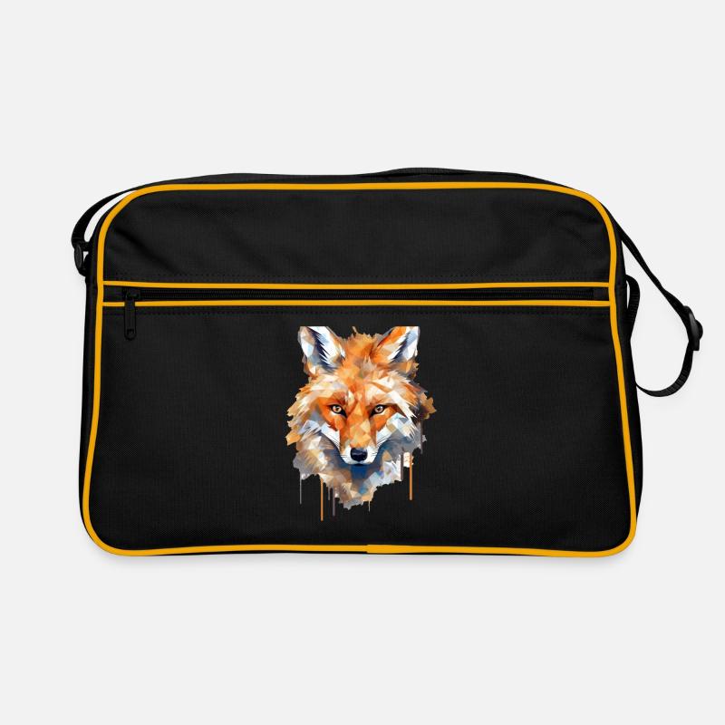Fuchs - Retro Tasche - Schwarz/Gold