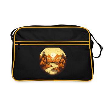 Autumnal landscape - Retro Bag - black/gold - Front