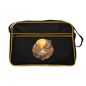 Autumnal landscape - Retro Bag - black/gold - Front