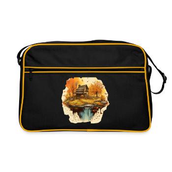 Autumnal landscape - Retro Bag - black/gold - Front