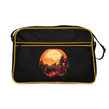Autumnal landscape - Retro Bag - black/gold - Front