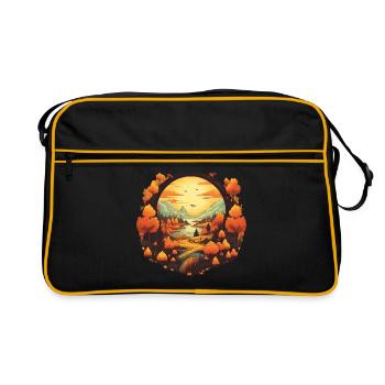 Autumnal landscape - Retro Bag - black/gold - Front