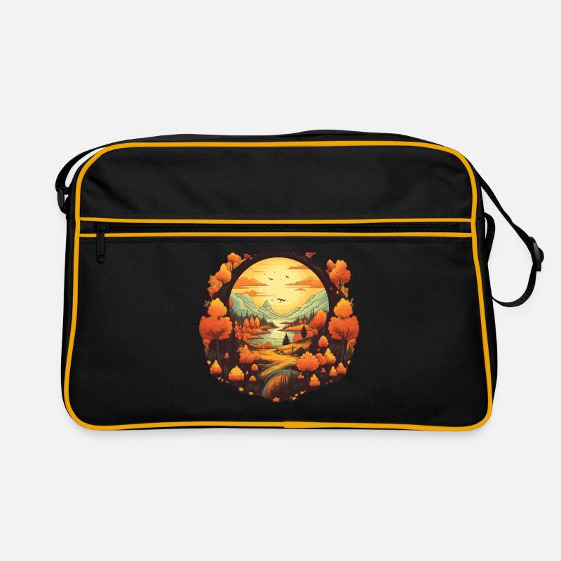 Herbstliche Landschaft Retro Tasche
