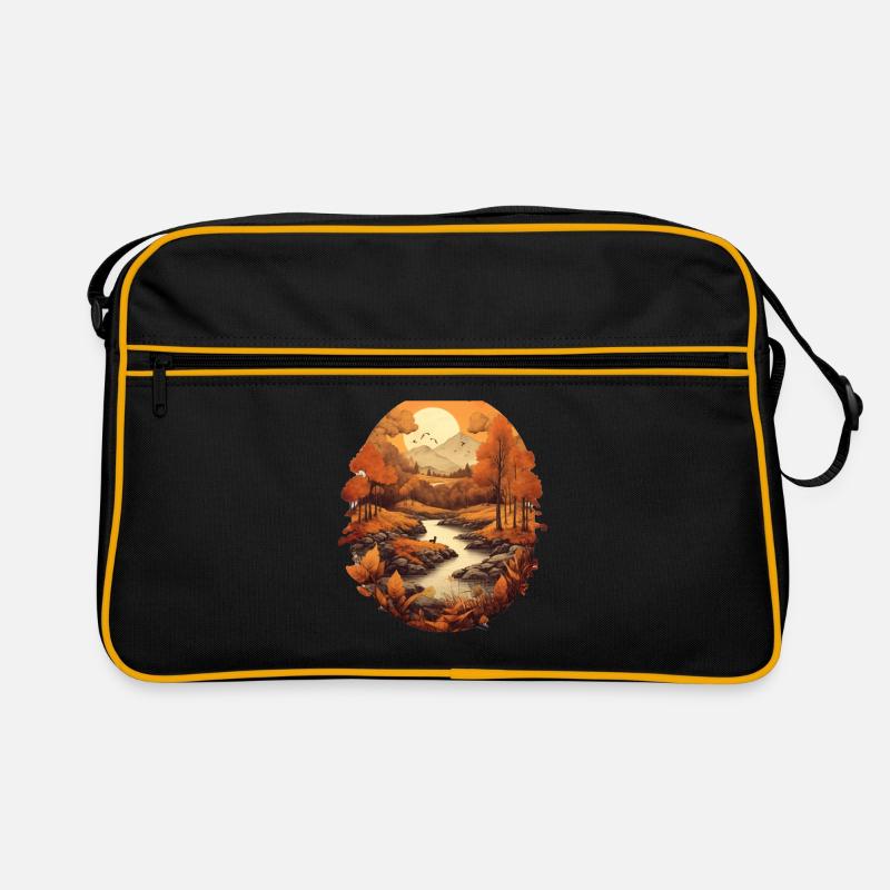 Herbstliche Landschaft Retro Tasche