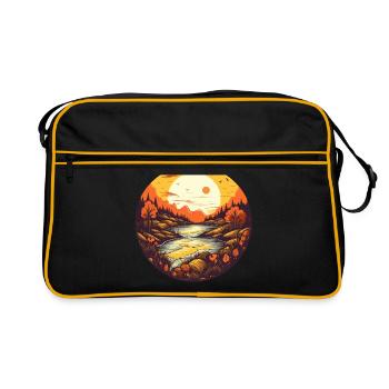 Autumnal landscape - Retro Bag - black/gold - Front