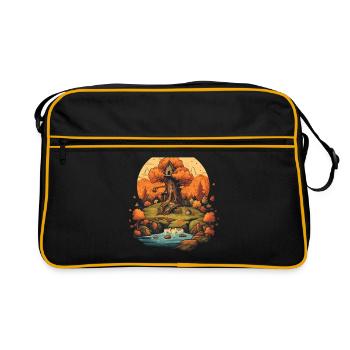 Autumnal landscape - Retro Bag - black/gold - Front