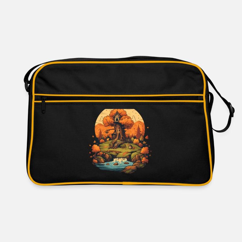 Herbstliche Landschaft Retro Tasche