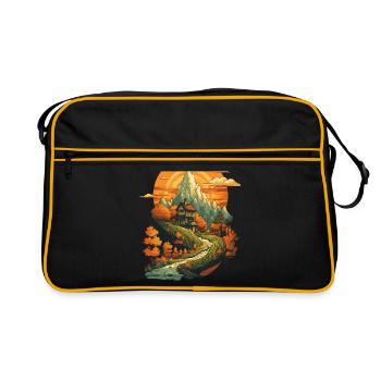 Autumnal landscape - Retro Bag - black/gold - Front