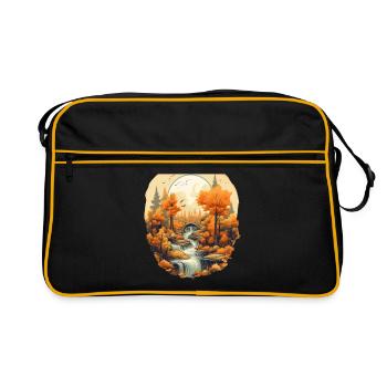 Autumnal landscape - Retro Bag - black/gold - Front