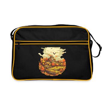 Autumnal landscape - Retro Bag - black/gold - Front
