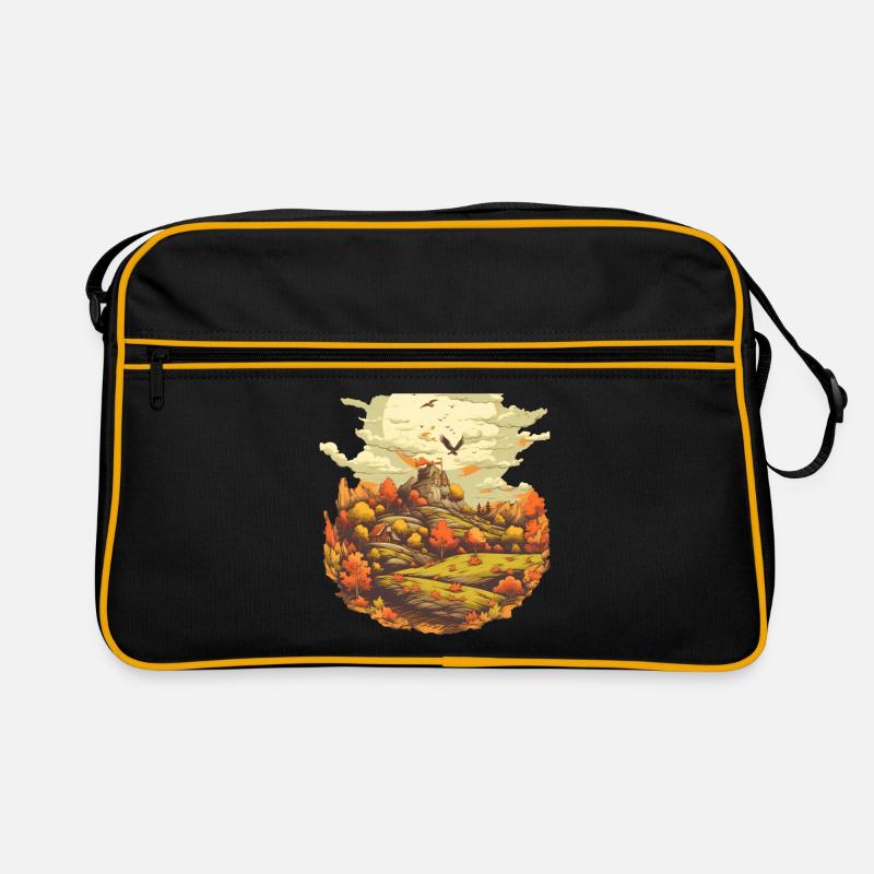 Herbstliche Landschaft Retro Tasche