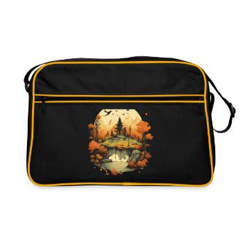 Autumnal landscape - Retro Bag - black/gold - Front