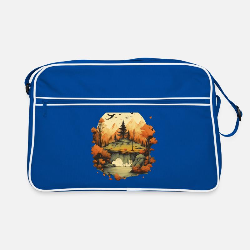 Herbstliche Landschaft Retro Tasche