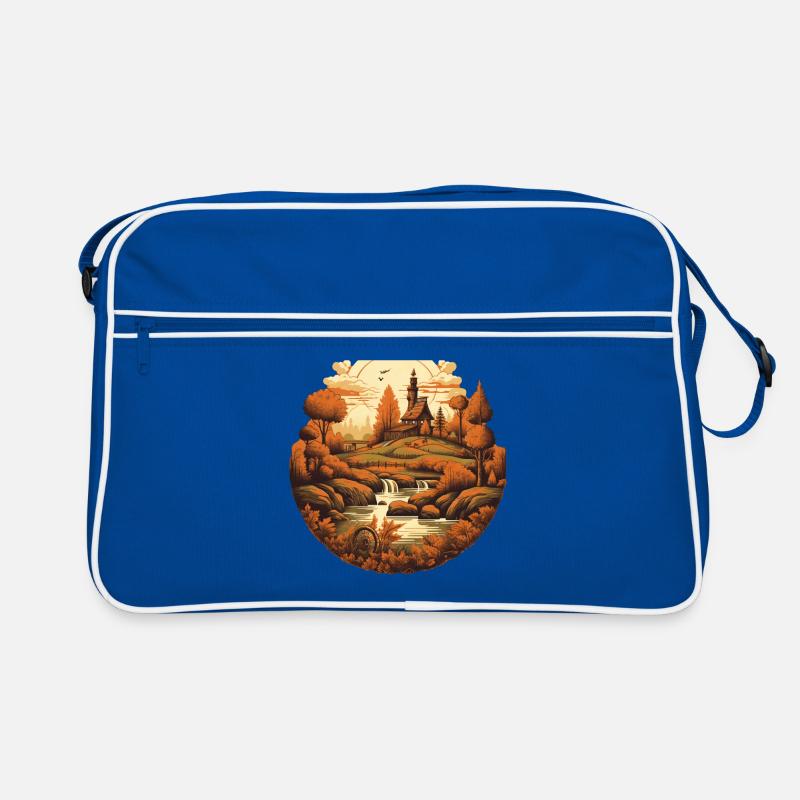 Herbstliche Landschaft Retro Tasche