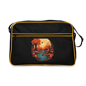 Autumnal landscape - Retro Bag - black/gold - Front