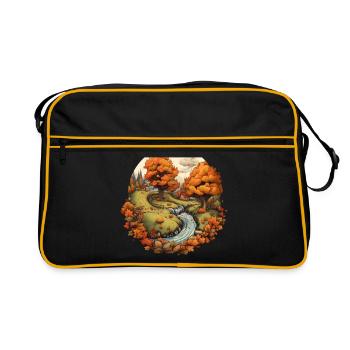 Autumnal landscape - Retro Bag - black/gold - Front