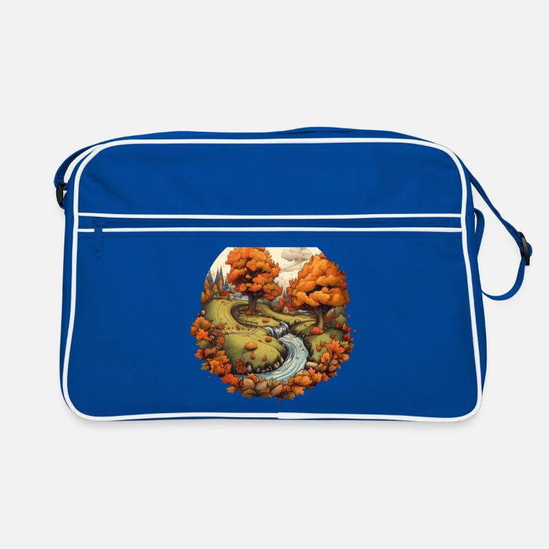 Herbstliche Landschaft Retro Tasche
