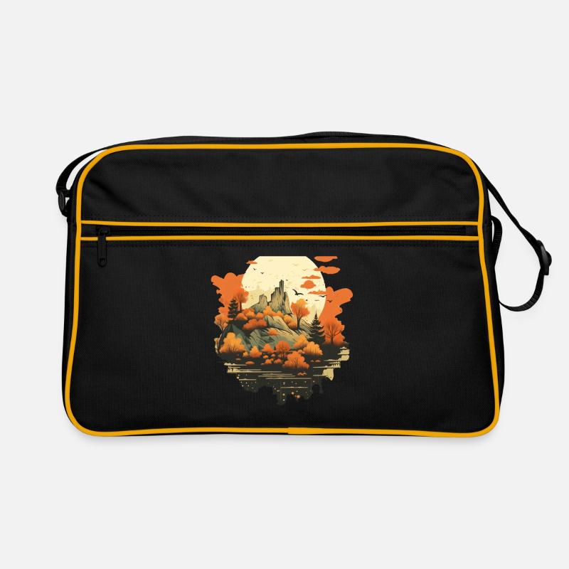 Herbstliche Landschaft Retro Tasche