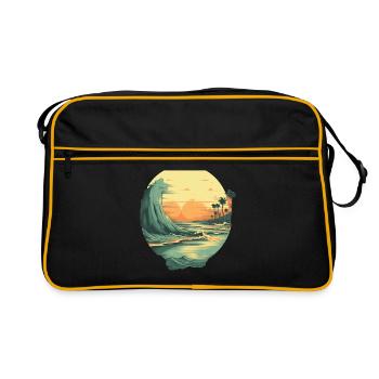 Strand - Retro Tasche - Schwarz/Gold - Vorne