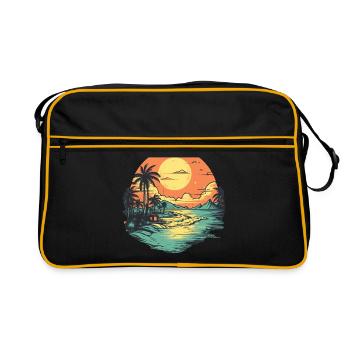 Strand - Retro Tasche - Schwarz/Gold - Vorne