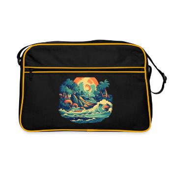Strand - Retro Tasche - Schwarz/Gold - Vorne
