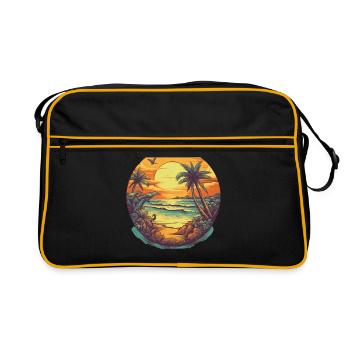Strand - Retro Tasche - Schwarz/Gold - Vorne